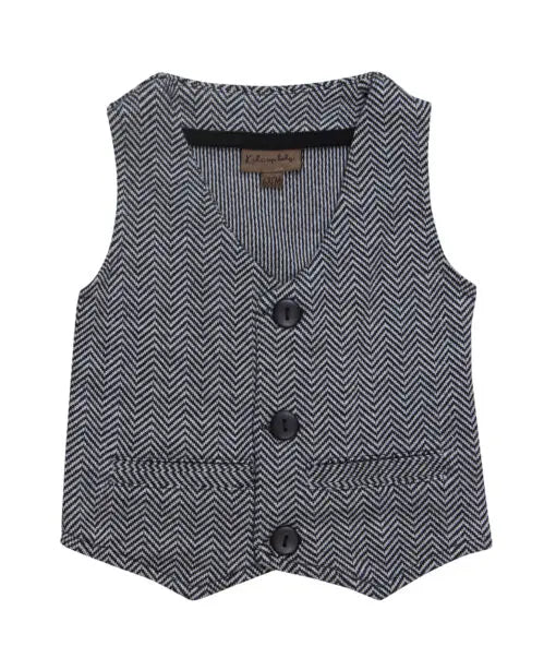 Vidar 12 - Boys Waistcoat-Med. Grey melange