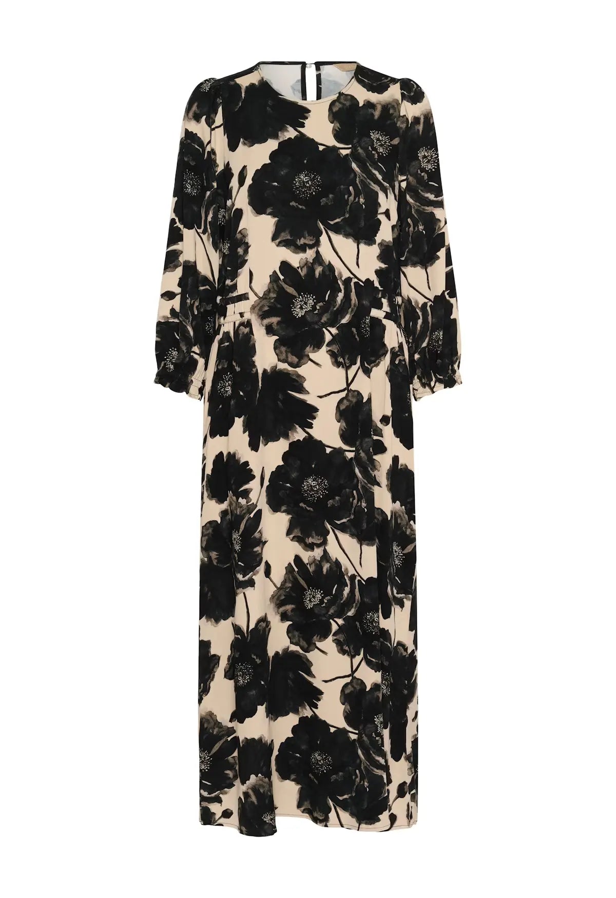 CUrachel Elitha Long Dress-Black/Offwhite Flower
