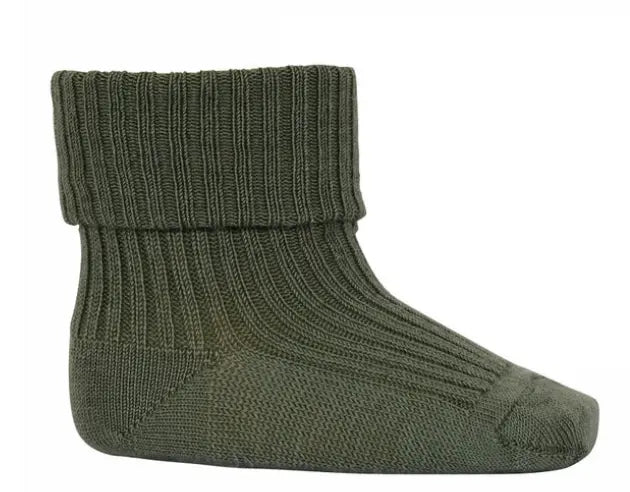 Wool Rib Baby Socks (Olivine)