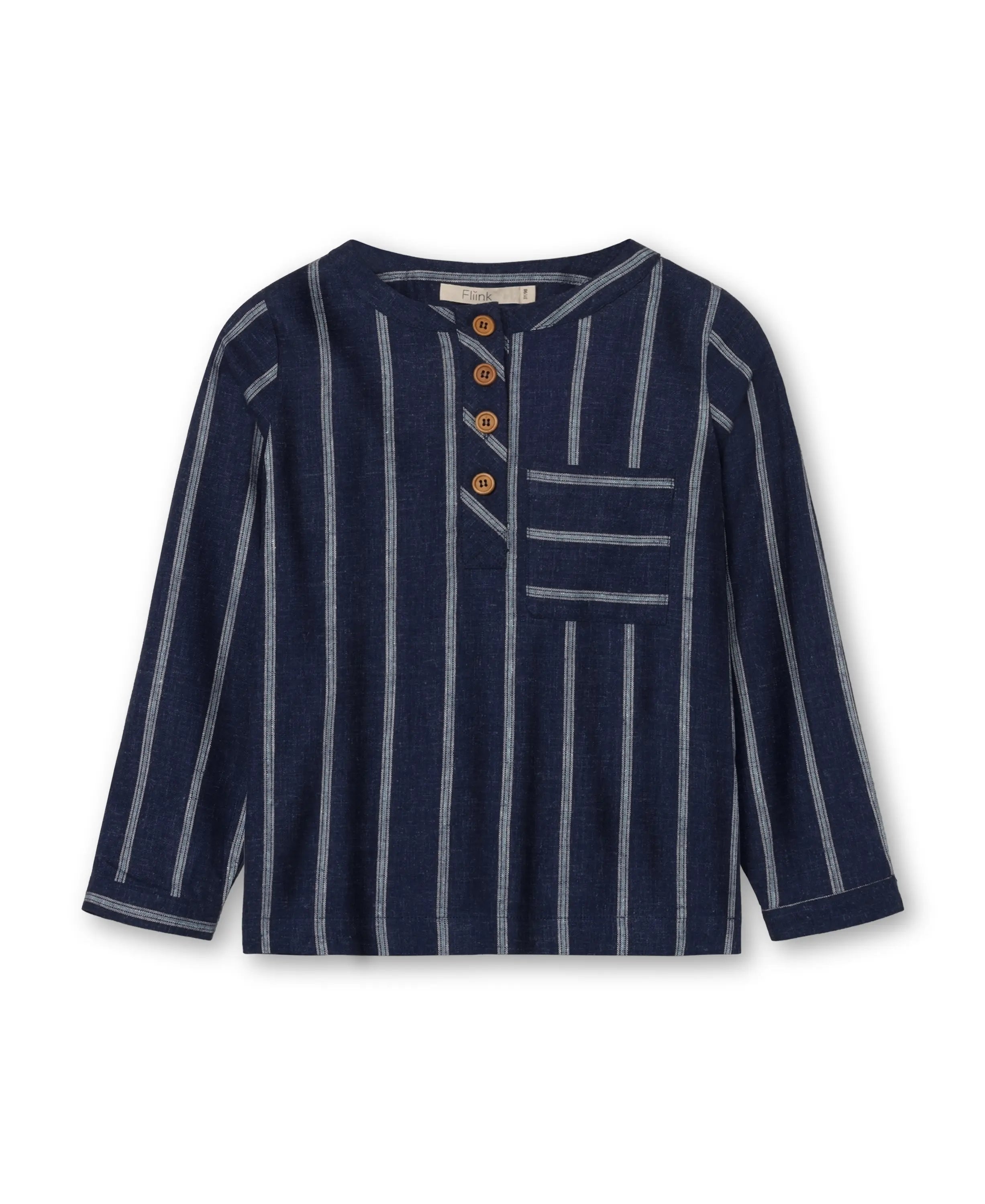 FLIINK-VIRA LS SHIRT - INSIGNIA BLUE / SANDSHELL