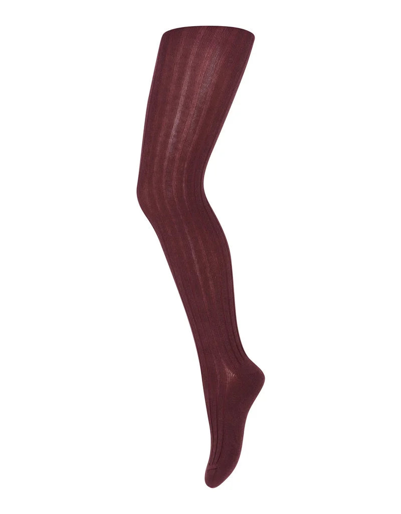 Cotton rib tights (Grape Skin)