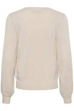 KAregina Pleat LS Pullover-Sand Dollar