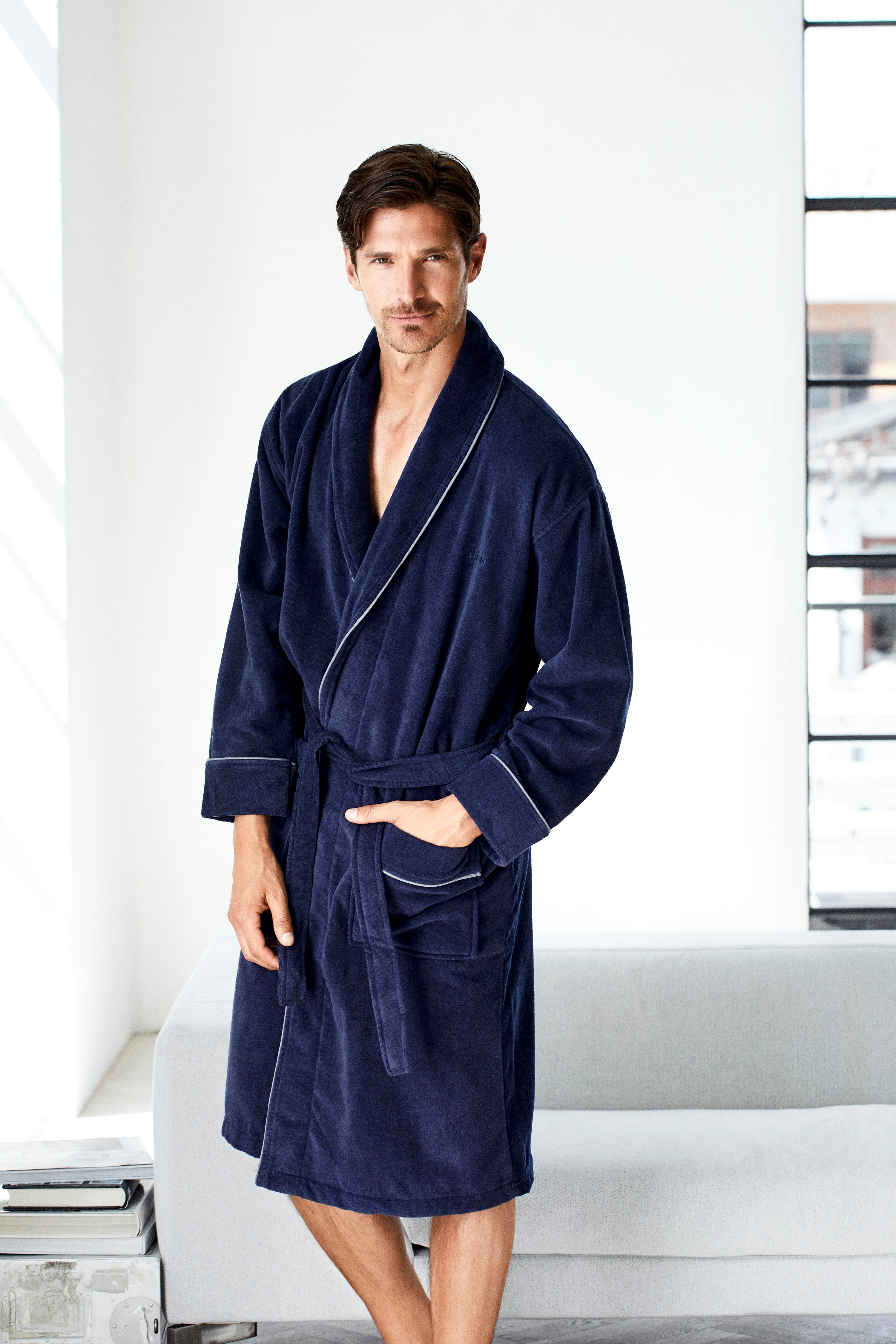 JBS bathrobe. (Navy)