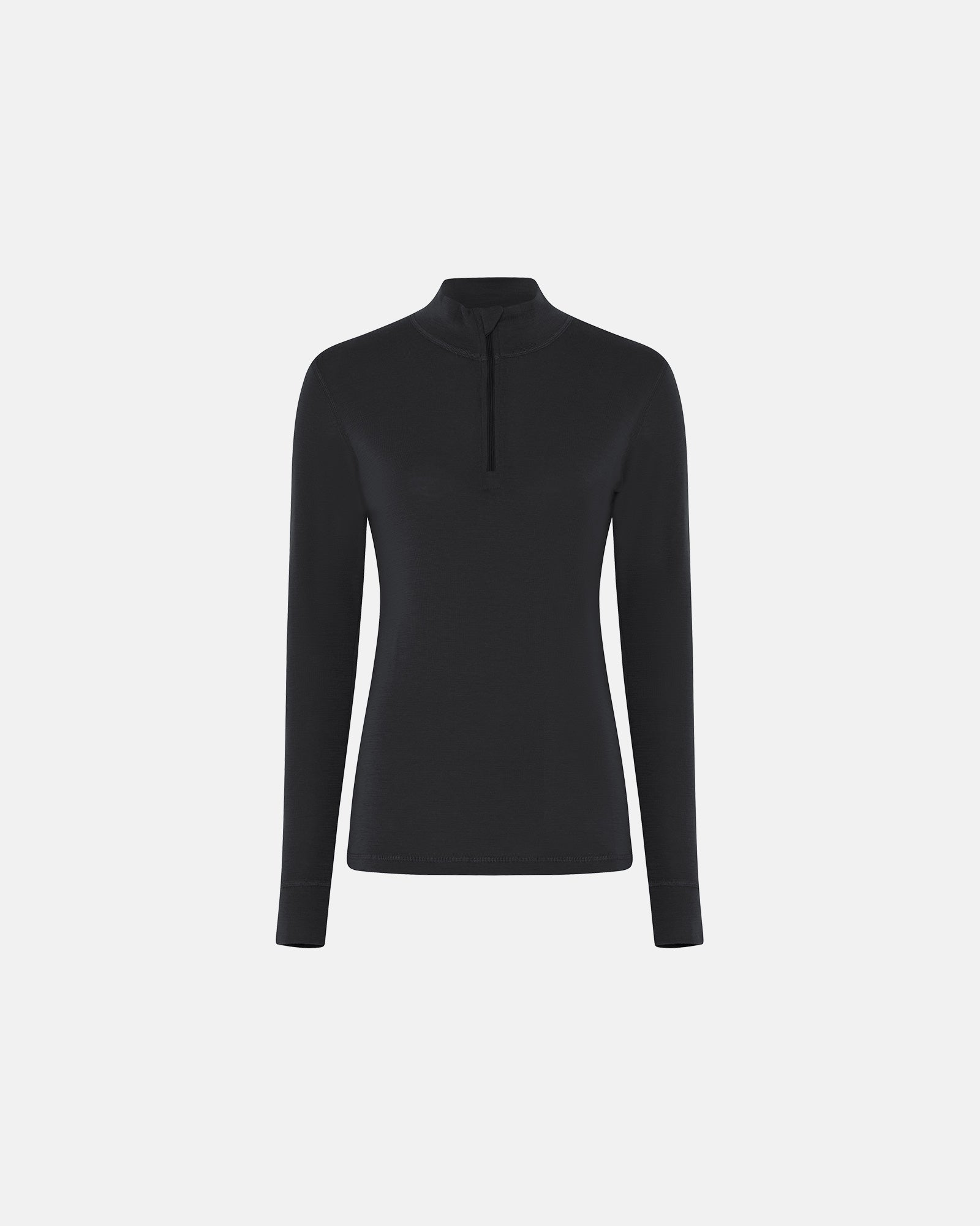 DOVRE wool LS shirt with zip (Black)