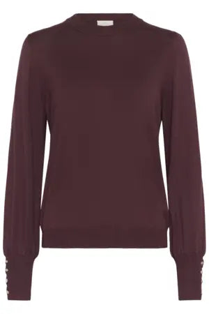 KAlizza Round Neck Knit Pullover Buttons