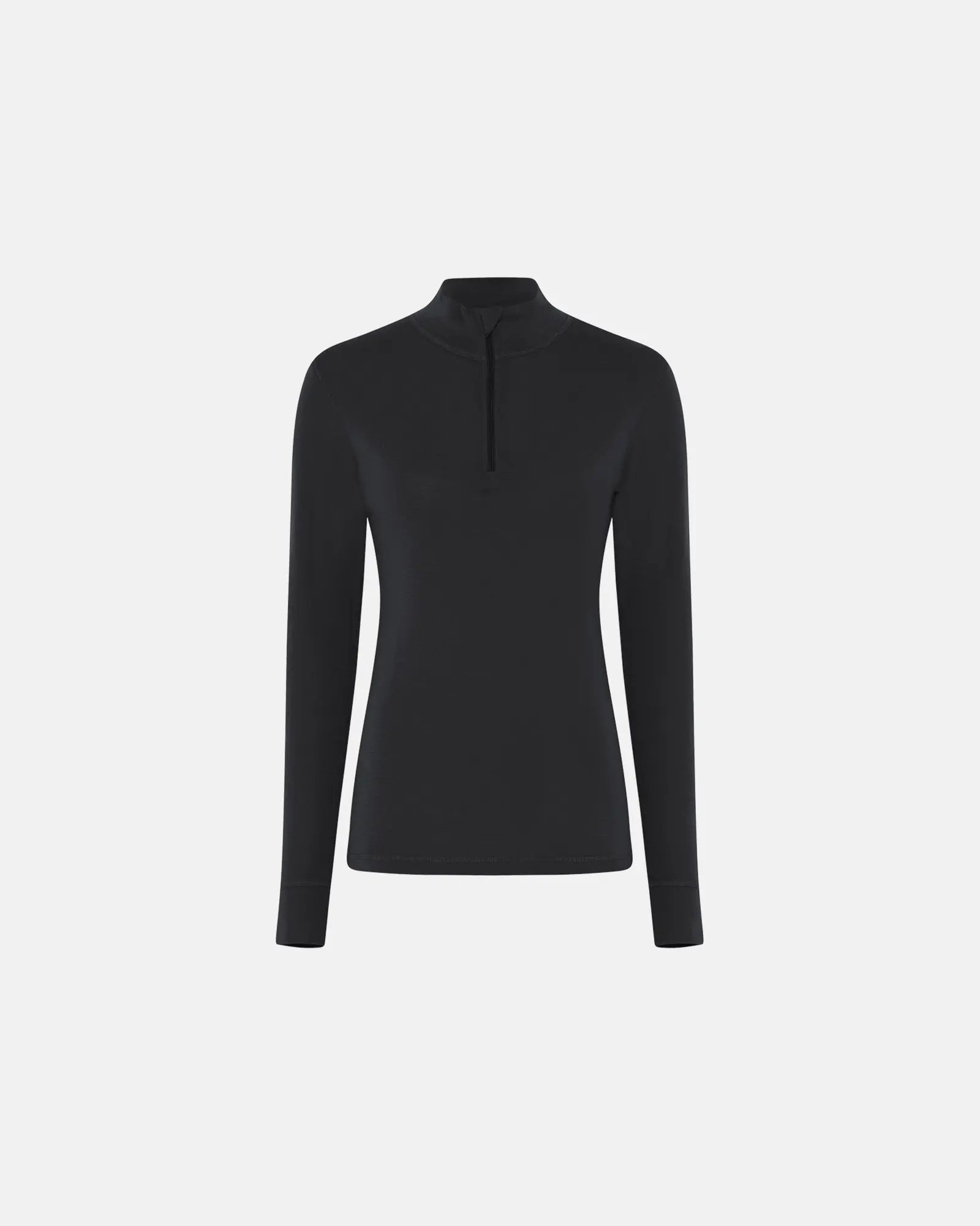 DOVRE wool LS shirt with zip (Black)