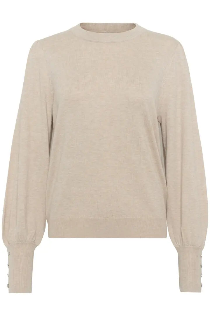 KAlizza Round Neck Knit Pullover Buttons