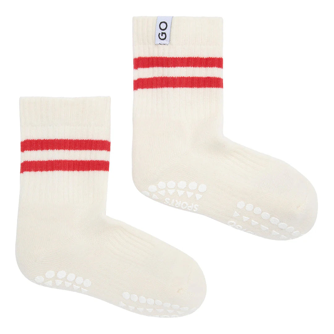 Baby Sport socks (White w red stripes) 31-34