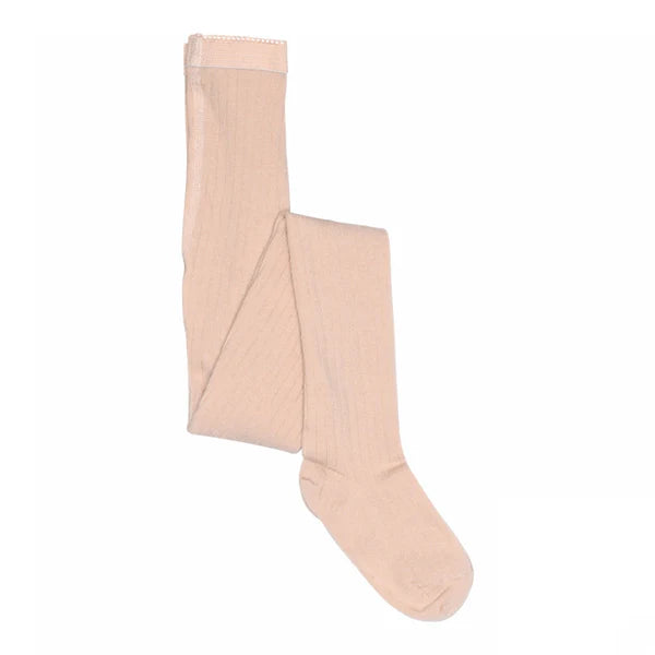 Wool rib tights (Rose Dust)