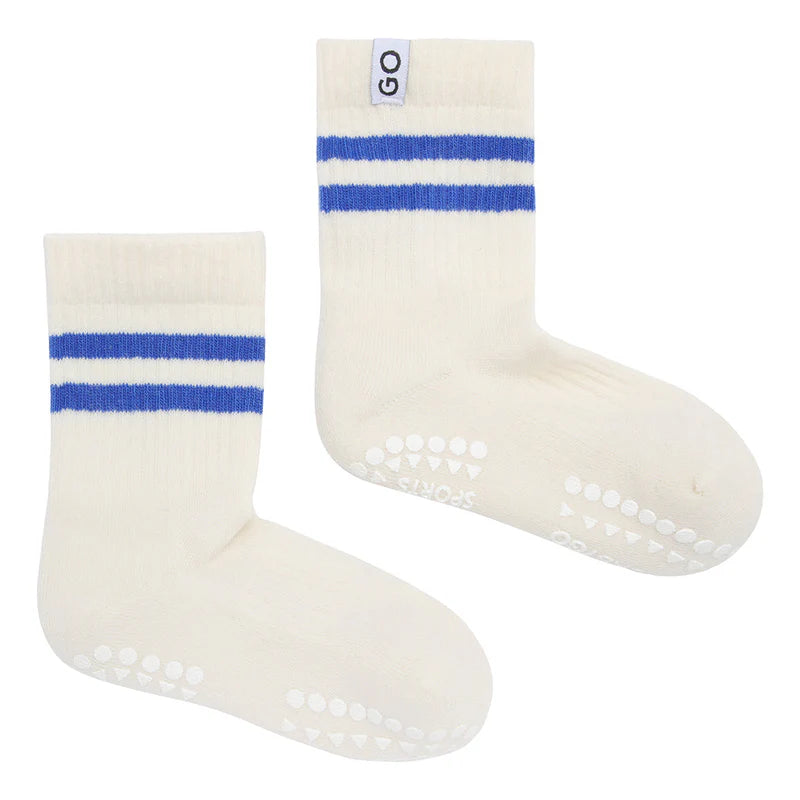 Baby Sport socks (White w blue stripes) 31-34