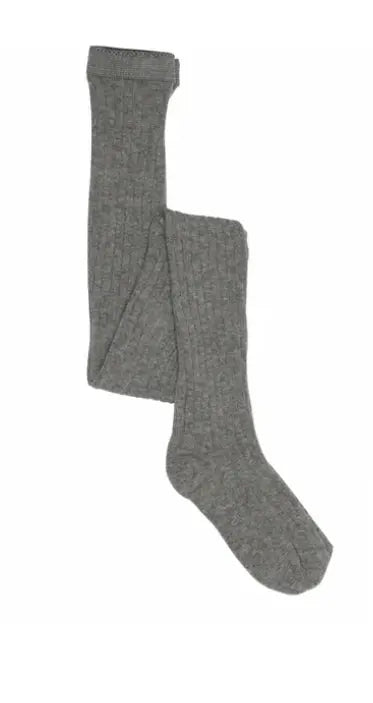 Cotton rib tights (Grey Melange)