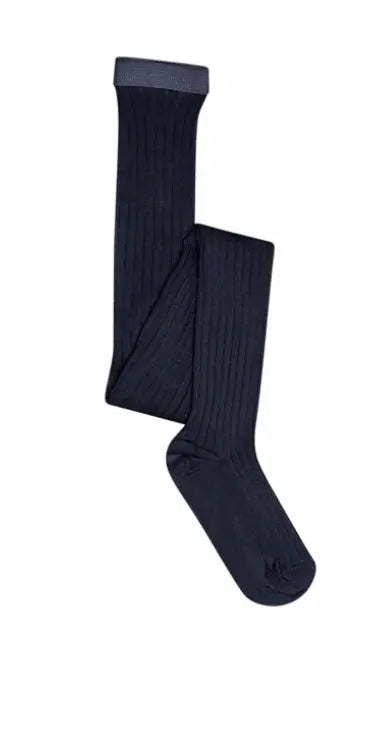 Cotton rib tights (Navy)