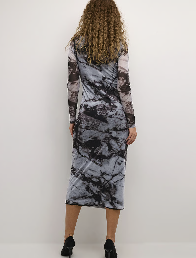 CUattie Melida Dress (Grey Graphic)