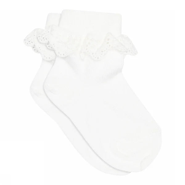 Cotton socks - lace (White)