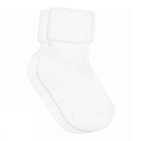 Cotton rib baby socks (White)