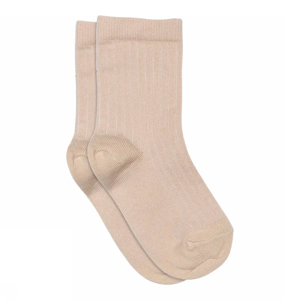 Cotton rib socks-Rose Dust