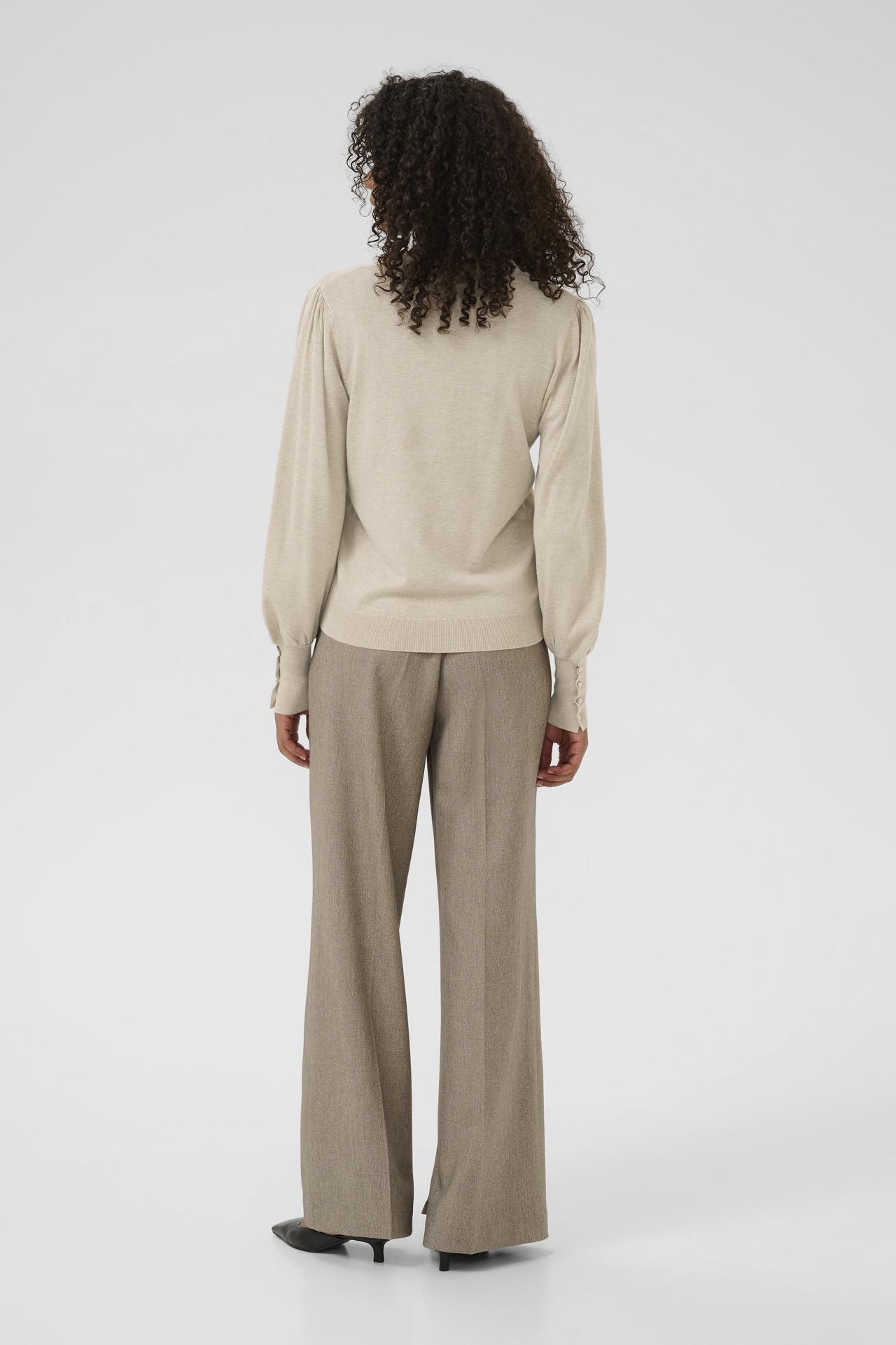 KAlizza Round Neck Knit Pullover Buttons
