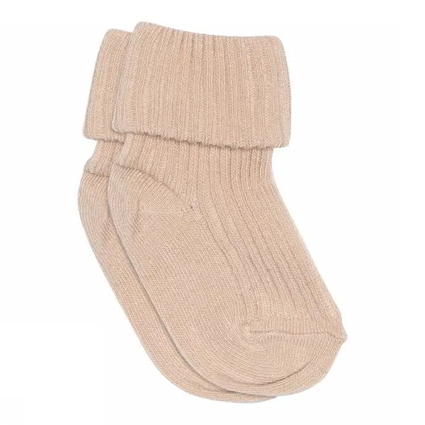 Cotton rib baby socks (Rose Dust)