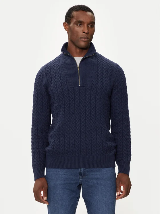 HALF ZIP KNIT NAVY