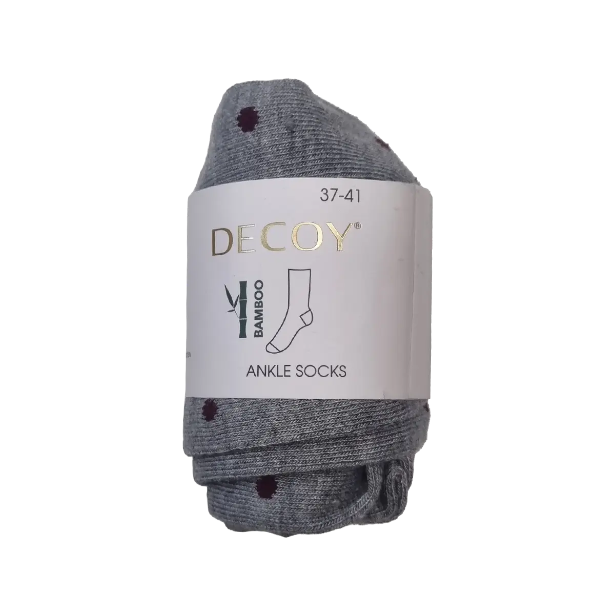 Decoy Ankle Sock Bamboo (Grey/Burgundy dots)