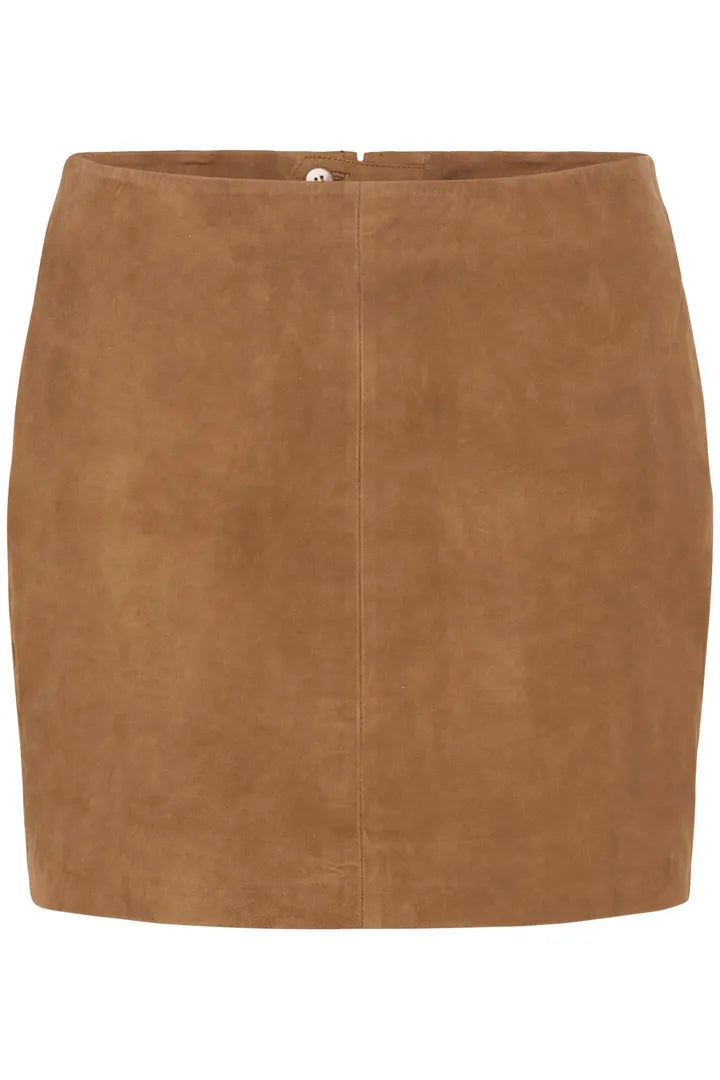 OllyMW Suede Skirt-Cognac