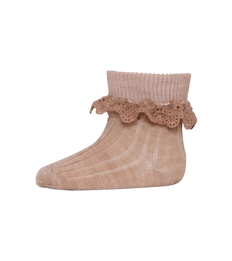 Lea socks - lace (Camel Melange)