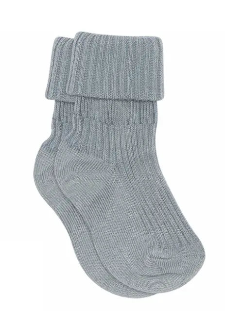 Cotton rib baby socks (Dusty Blue)
