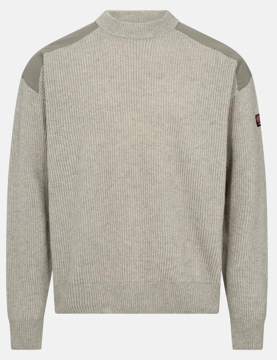 DOVRE RIBBED KNIT PULLOVER-Grey