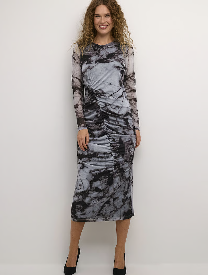 CUattie Melida Dress (Grey Graphic)